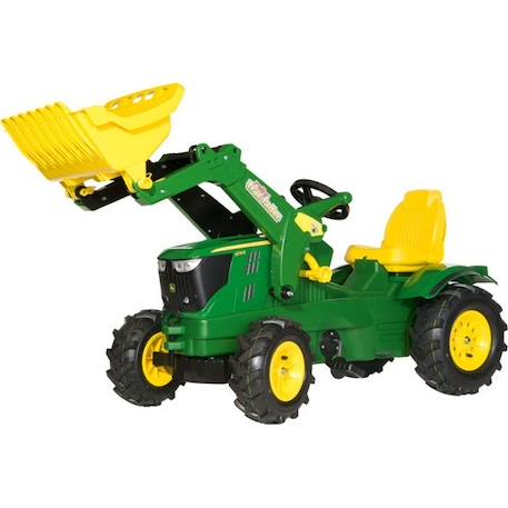 Tracteur à pédales - RollyFarmtrac - John Deere 6210R - Chargeur - Pneus silencieux - Taille enfant 104-152cm BLANC 1 - vertbaudet enfant 