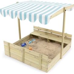 Jouet-Jeux de plein air-Jeux de plage-Bac à sable avec auvent bleu blanc - PLUM 25509AA108 - Jouet extérieur pour enfant