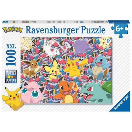 Puzzle 100 pièces XXL : Pokémon : Prêt pour la bataille ! Coloris Unique BLANC 3 - vertbaudet enfant 