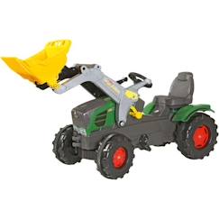 Jouet-Jeux de plein air-Tracteur à pédales FENDT Vario 211 avec chargeur Rolly FarmTrac pour enfant de 3 ans et plus - Jaune et vert