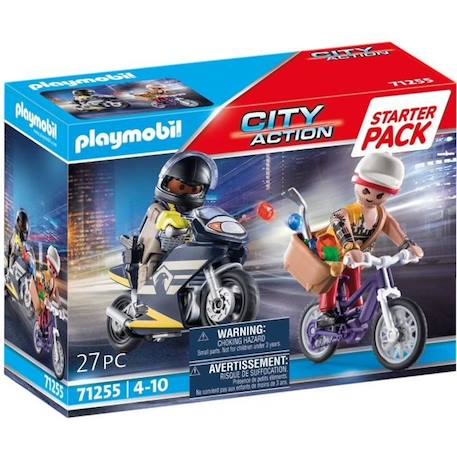 PLAYMOBIL - 71255 - City Action - Starter Pack Agent et voleur BLEU 1 - vertbaudet enfant 