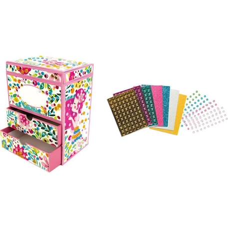 Coffret à bijoux mosaïques - Sycomore - Stick n Fun 3D - Plus de 500 mosaïques colorées - 150 gems - Rose ROSE 1 - vertbaudet enfant 