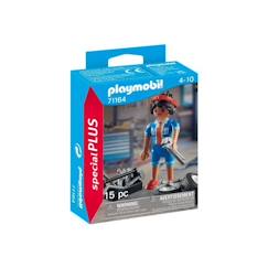Jouet-Jeux d'imagination-Figurines, mini mondes, héros et animaux-PLAYMOBIL - 71164 - Special Plus Mécanicienne - Mixte - 4 ans - Bleu