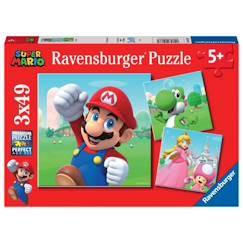 Jouet-Jeux éducatifs-Puzzles-Puzzles 3x49 pièces Super Mario, Puzzle Enfant, Dès 5 ans, 05186, Ravensburger
