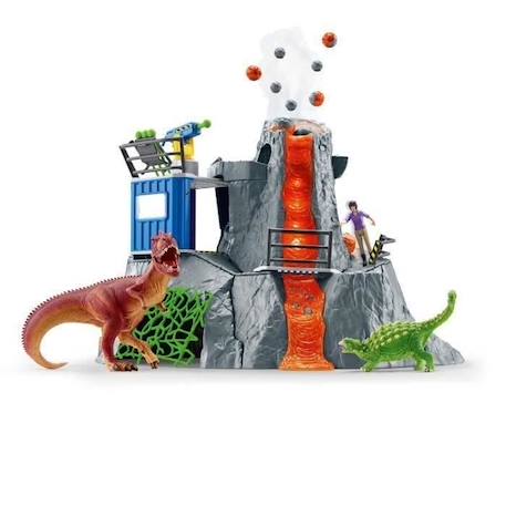 Expédition au grand Volcan, set de figurines dinosaures avec un volcan en éruption LED, une figurine de chercheuse et 2 jouets GRIS 5 - vertbaudet enfant 