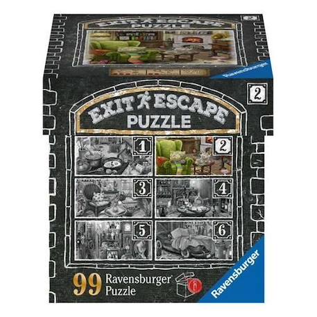 Puzzle escape 99 pièces Le salon du manoir - Ravensburger - Thème Fantastique BLANC 1 - vertbaudet enfant 