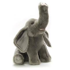 -Peluche éléphant ANIMA - Ushuaïa - 25 cm - Multicolore - Gris - Mixte
