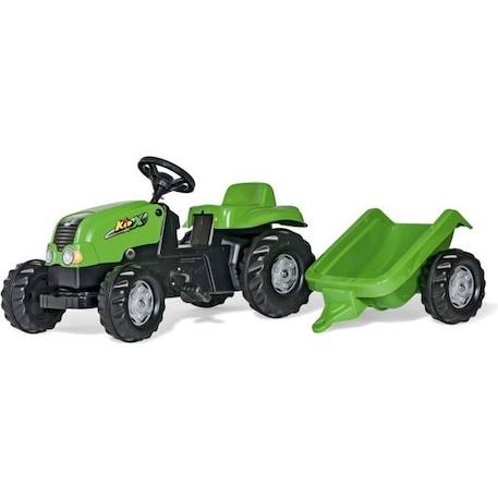 ROLLY TOYS - 012190 - Tracteur à pédales Rolly kid John Deere avec remorque VERT 1 - vertbaudet enfant 