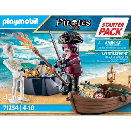 PLAYMOBIL - 71254 - Les Pirates - Starter Pack Pirate et barque - 42 pièces - Pour enfants de 4 ans et plus BLEU 5 - vertbaudet enfant 