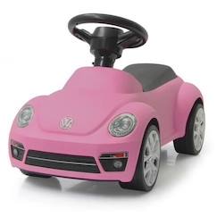 Jouet-Jeux de plein air-Tricycles, draisiennes et trottinettes-Voiture à pousser VW Beetle rose vif pour enfants - JAMARA - Anti-bascule - Klaxon au volant - Pneu silencieux