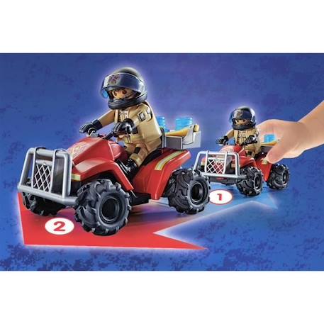 PLAYMOBIL - 71090 - Pompier et quad - Enfant 4 ans - Playmobil City Action - Plastique - Bleu ROUGE 3 - vertbaudet enfant 