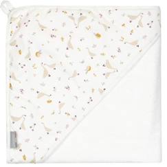 Linge de maison et décoration-Linge de bain-Cape de bain-Cape de bain en coton et bambou pour bébé - Sevira Kids - Collection Sidonia - Blanc - 100x100 cm