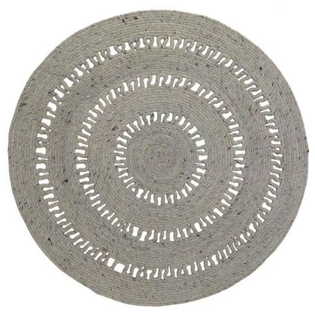 Tapis enfant Bibek tissé main en coton / laine gris Ø110 - Nattiot GRIS 1 - vertbaudet enfant 