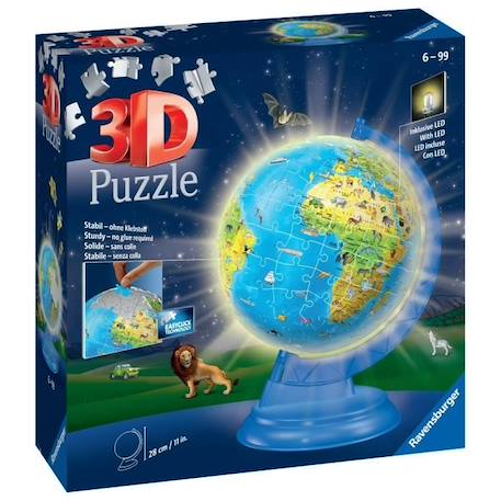 Puzzle 3D Globe Lumineux - Ravensburger - Voyage et cartes - Moins de 100 pièces - Mixte BLEU 2 - vertbaudet enfant 