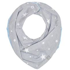 -Bandana cache-cou réversible - STELLA - Gris/Bleu