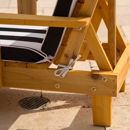 Kidkraft - Chaise longue d'extérieur en bois pour enfant avec parasol et coussin BLEU 4 - vertbaudet enfant 