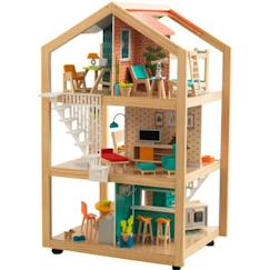 -KidKraft - Maison de poupées en bois So Stylish avec 42 accessoires inclus - EZ Kraft