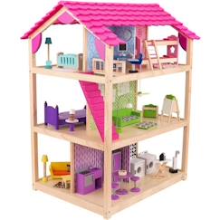 Jouet-Poupons et poupées-Poupées mannequins et accessoires-KidKraft - Maison de poupées en bois So Chic avec 46 accessoires inclus
