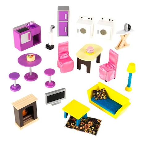 KidKraft - Maison de poupées en bois So Chic avec 46 accessoires inclus ROSE 4 - vertbaudet enfant 