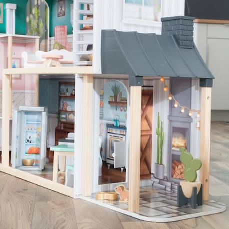 KIDKRAFT - Maison de poupées en bois Celeste avec accessoires NOIR 4 - vertbaudet enfant 