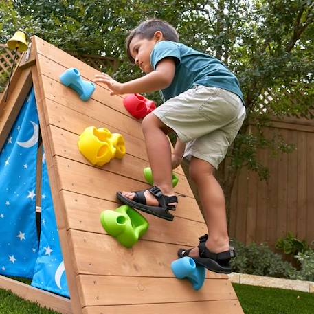 KidKraft - Cabane tipi en bois pour enfant avec mur d'escalade MARRON 4 - vertbaudet enfant 