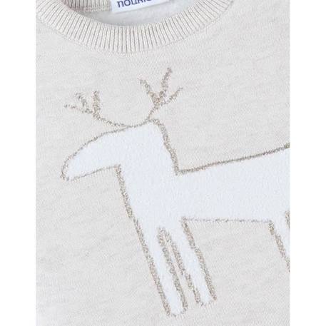 Pull de Noël tricot chiné - beige BEIGE 3 - vertbaudet enfant 