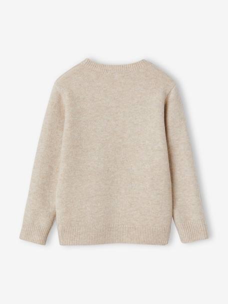 Pull en maille mousseuse garçon blanc chiné+bleu chiné 2 - vertbaudet enfant 