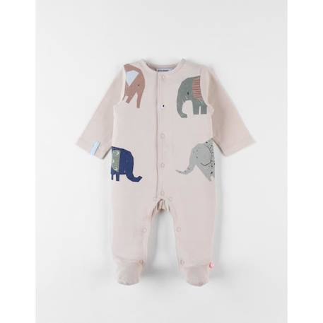 Pyjama 1 pièce éléphants en jersey sable BEIGE 1 - vertbaudet enfant 