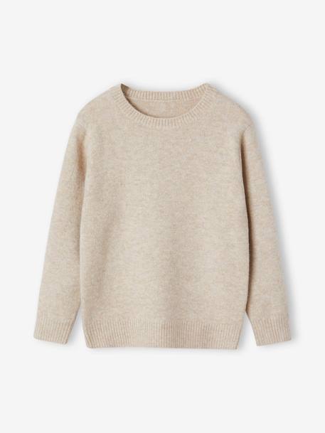 Pull en maille mousseuse garçon blanc chiné+bleu chiné 1 - vertbaudet enfant 