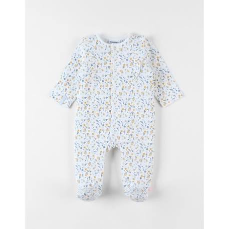 Bébé-Pyjama 1 pièce fleuri en jersey gaufré