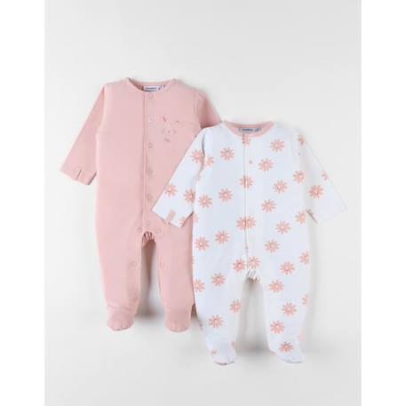Bébé-Ensemble de 2 pyjamas 1 pièce écru/blush