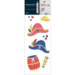 -Sticker Mural Pirate Chapeau Et Trésor - Draeger Paris - Pour Enfant - Multicolore - 19 x 10 cm et 1,5 x 1 cm