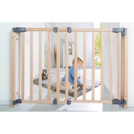 Barrière de Sécurité Bébé 'Safety Up' pour Porte - ROBA - Largeur Réglable de 70 - 118.5 cm MARRON 4 - vertbaudet enfant 