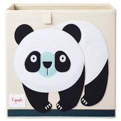 Chambre et rangement-Rangement-Boîte de rangement pour jouets - 3 SPROUTS - Panda - Blanc - Format adapté - Multicolore