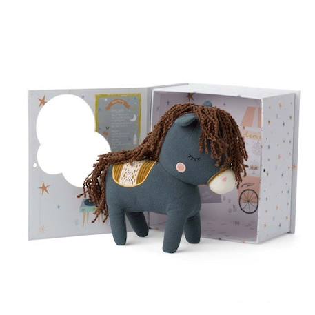 Peluche - Picca Loulou - Cheval Bleu - Coffret cadeau - 20 cm GRIS 2 - vertbaudet enfant 