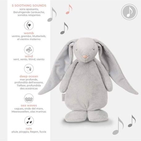 Veilleuse Moonie - lapin magique sons et lumières - Gris GRIS 4 - vertbaudet enfant 