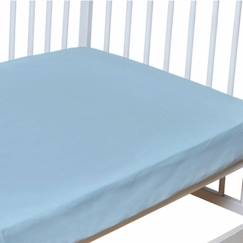 Linge de maison et décoration-Linge de lit bébé-Drap-housse en coton - Coton uni Bleu Ciel - 60x120 cm