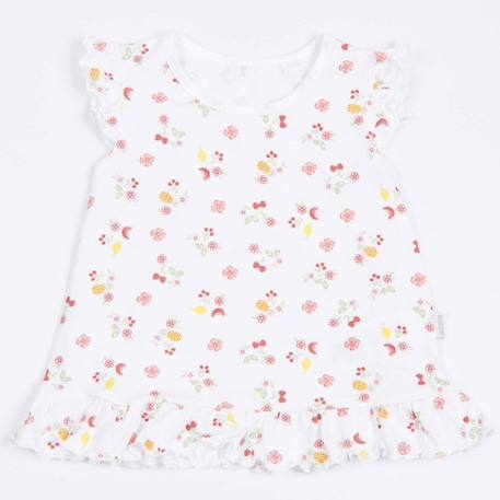 Ensemble t-shirt et short bébé en coton biologique, Cerise Blanc BLANC 3 - vertbaudet enfant 