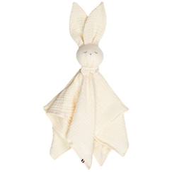 Jouet-Premier âge-Doudous et jouets en tissu-Doudou plat Lapin personnalisable Jeanne - SEVIRA KIDS - Écru - Mixte - 50 cm x 50 cm