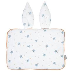 Chambre et rangement-Literie-Oreiller extra plat lapin Bleuet - SEVIRA KIDS - Pour bébé - 25 cm x 35 cm - Blanc et bleu