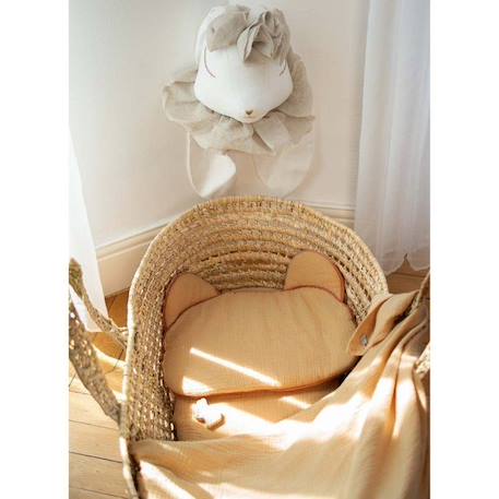 Oreiller bébé plat ourson en gaze de coton - SEVIRA KIDS - Jeanne Terracotta - Nomade - 27x35 cm - Mixte ORANGE 2 - vertbaudet enfant 