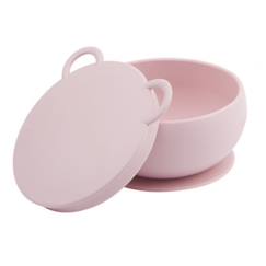 Puériculture-Repas-Vaisselle, coffret repas-Bol bébé avec ventouse et couvercle en silicone - Rose - SEVIRA KIDS - Anti-renversement - Sans BPA