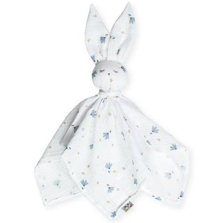 Doudou plat Lapin personnalisable Bleuet - SEVIRA KIDS - Mixte - 50 cm x 50 cm - Multicolore BLANC 1 - vertbaudet enfant 