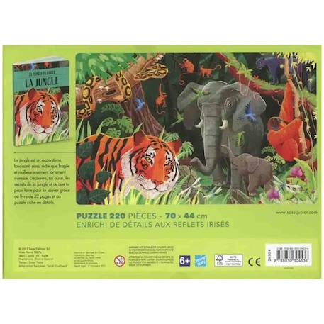 Puzzle 220 pièces et livre La planète en danger - Jungle - Marque Sassi - Mixte - A partir de 7 ans ORANGE 2 - vertbaudet enfant 