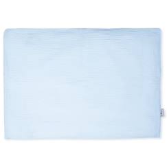 Linge de maison et décoration-Linge de lit bébé-Taie d'oreiller en gaze de coton, Jeanne Bleu 60 x 40 cm