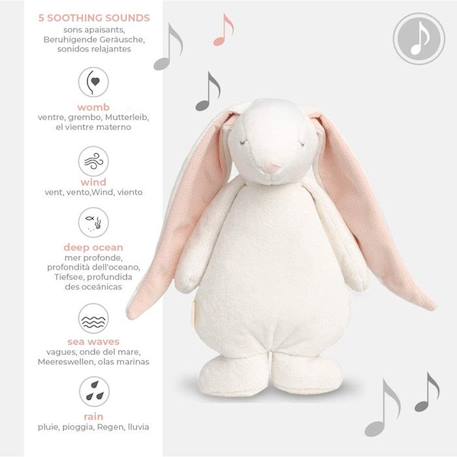 Veilleuse - SEVIRA KIDS - Moonie - peluche musicale et lumière douce - écru/Rose BEIGE 4 - vertbaudet enfant 