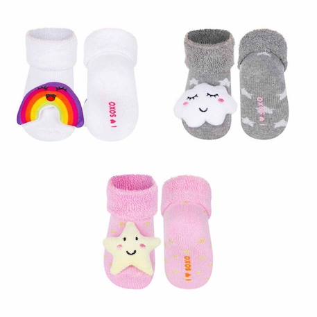 Bébé-Sevira Kids ot de 3 paires de chaussettes d'éveil Célestine Fille multicolore
