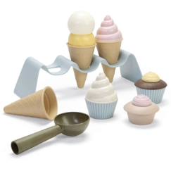 Jouet bioplastique - DANTOY - Coffret de cupcake et créme glacée - 8 pièces - Multicolore - 90% Canne à sucre  - vertbaudet enfant