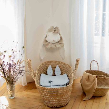 Oreiller plat lapin en gaze de coton - SEVIRA KIDS - Jeanne Bleu TU - Nomade - Confortable - Design original BLEU 2 - vertbaudet enfant 