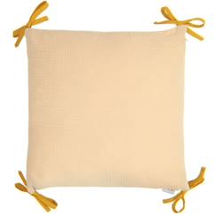Linge de maison et décoration-Taies de coussin pour tour de lit modulable en gaze de coton Jeanne - Biscuit - SEVIRA KIDS